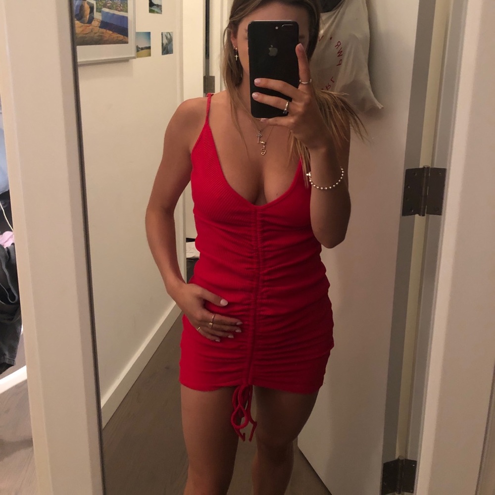 Red party dress